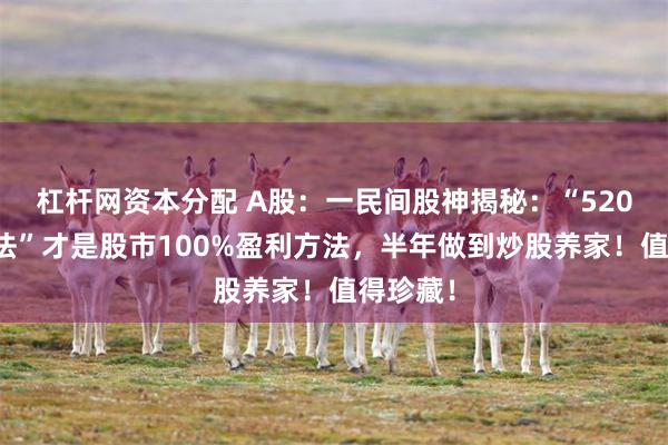 杠杆网资本分配 A股：一民间股神揭秘：“520均线战法”才是股市100%盈利方法，半年做到炒股养家！值得珍藏！