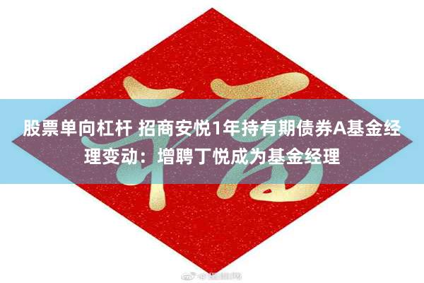 股票单向杠杆 招商安悦1年持有期债券A基金经理变动：增聘丁悦成为基金经理